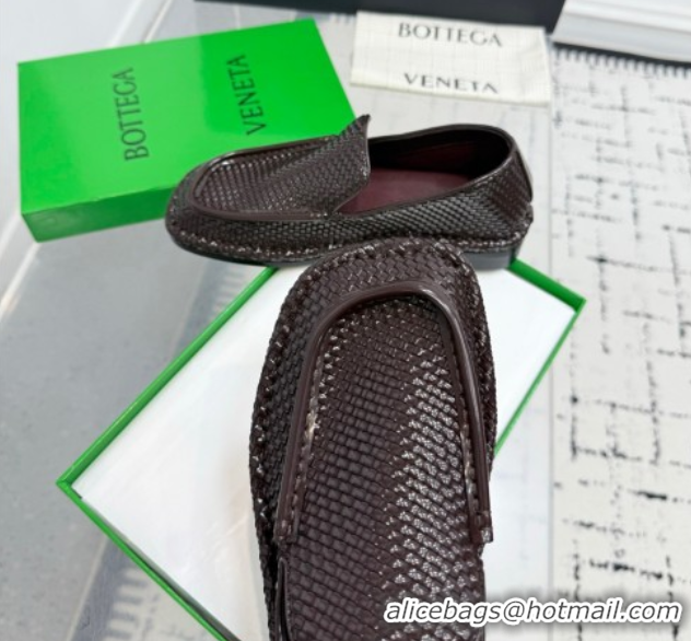 Best Grade Bottega Veneta Daddy Loafers in Woven Leather Fondant Brown 1027143