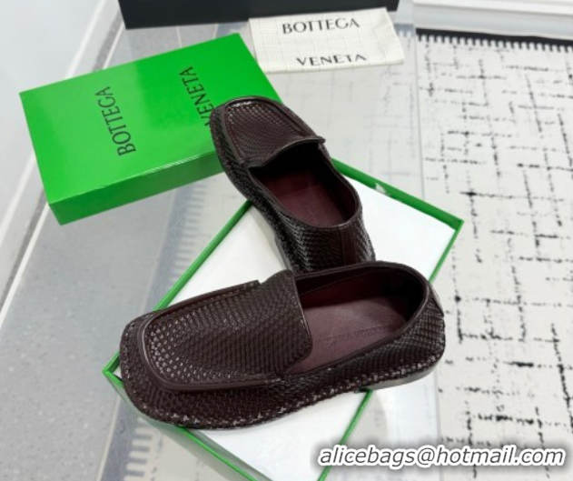 Best Grade Bottega Veneta Daddy Loafers in Woven Leather Fondant Brown 1027143