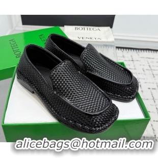 Purchase Bottega Veneta Daddy Loafers in Woven Leather Black 1027145