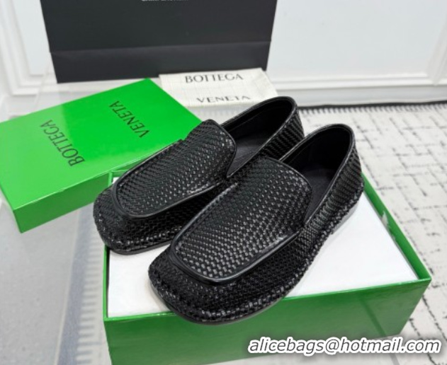 Purchase Bottega Veneta Daddy Loafers in Woven Leather Black 1027145