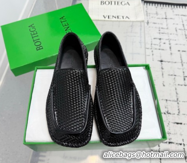 Purchase Bottega Veneta Daddy Loafers in Woven Leather Black 1027145