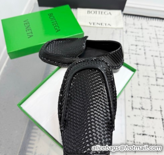 Purchase Bottega Veneta Daddy Loafers in Woven Leather Black 1027145
