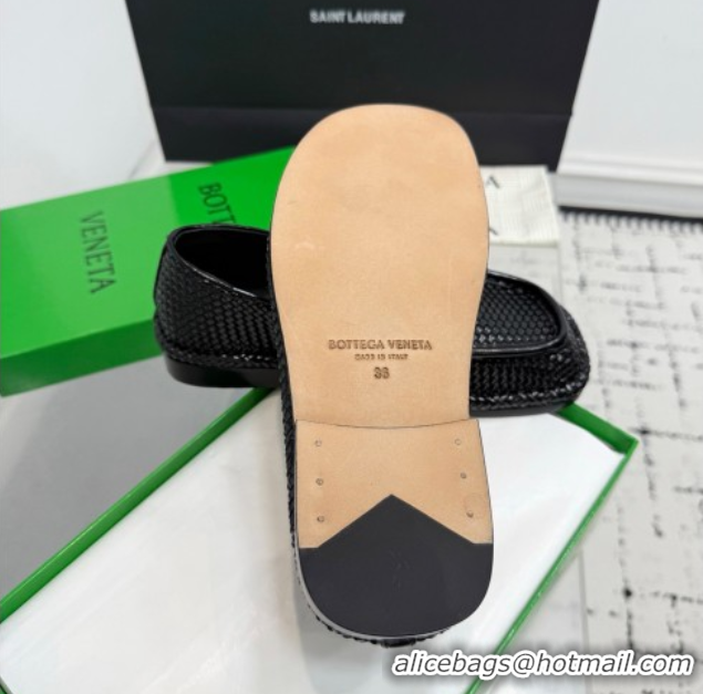 Purchase Bottega Veneta Daddy Loafers in Woven Leather Black 1027145