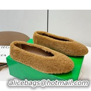 Unique Style Bottega Veneta Rosa Ballerina Flat in Shearling Brown 1027146