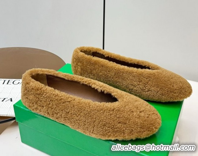 Unique Style Bottega Veneta Rosa Ballerina Flat in Shearling Brown 1027146