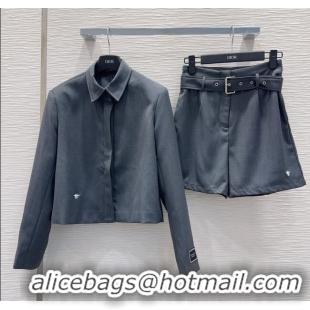 Top Grade Dior Shirt and Shorts Set DR090450 Grey 2025