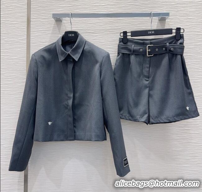 Top Grade Dior Shirt and Shorts Set DR090450 Grey 2025