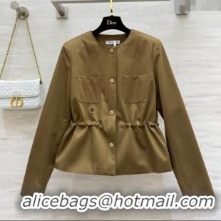 Super Quality Dior Belted Jacket Gold-Tone DR090415 2025