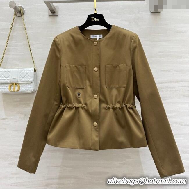 Super Quality Dior Belted Jacket Gold-Tone DR090415 2025