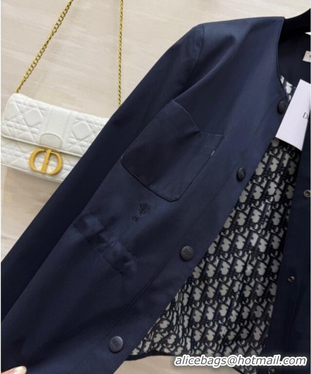 Luxury Discount Dior Belted Jacket DR090415 Blue 2025