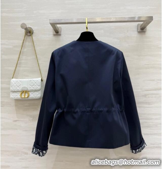 Luxury Discount Dior Belted Jacket DR090415 Blue 2025