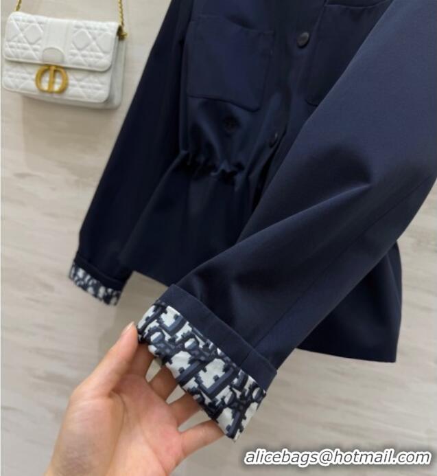 Luxury Discount Dior Belted Jacket DR090415 Blue 2025