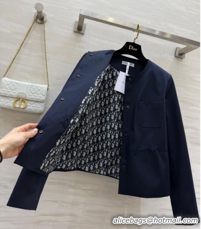 Luxury Discount Dior Belted Jacket DR090415 Blue 2025