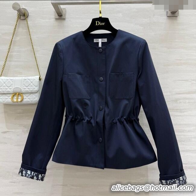 Luxury Discount Dior Belted Jacket DR090415 Blue 2025