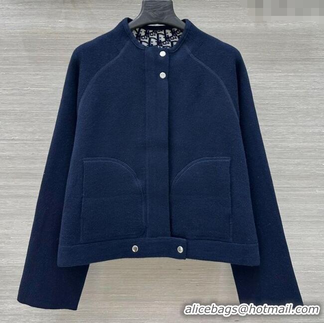 Luxury Cheap Dior Wool Reversible Jacket CH090423 Blue 2025