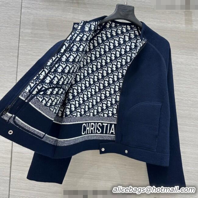 Luxury Cheap Dior Wool Reversible Jacket CH090423 Blue 2025