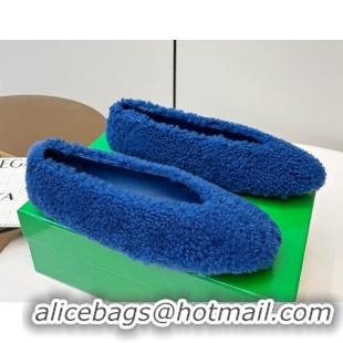 Pretty Style Bottega Veneta Rosa Ballerina Flat in Shearling Blue 1027148