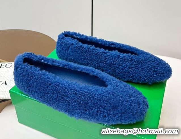 Pretty Style Bottega Veneta Rosa Ballerina Flat in Shearling Blue 1027148