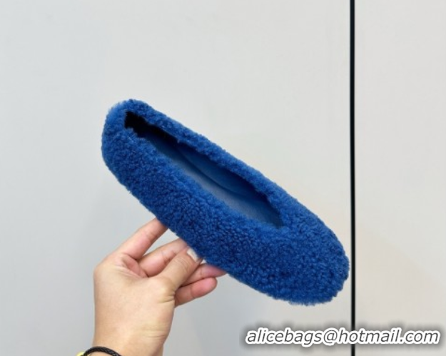 Pretty Style Bottega Veneta Rosa Ballerina Flat in Shearling Blue 1027148