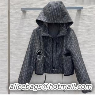 Top Grade Dior Oblique Short Jacket DR091902 Grey 2025