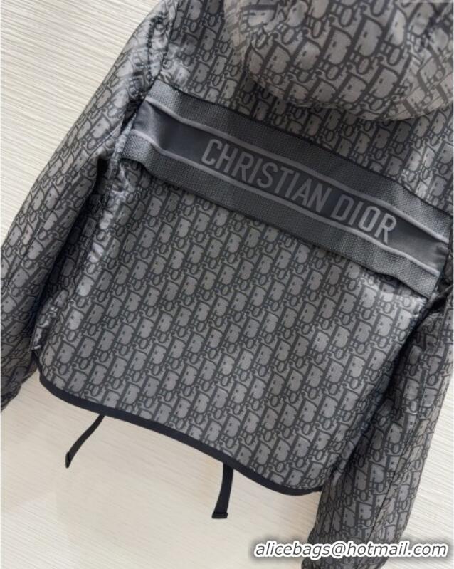 Top Grade Dior Oblique Short Jacket DR091902 Grey 2025