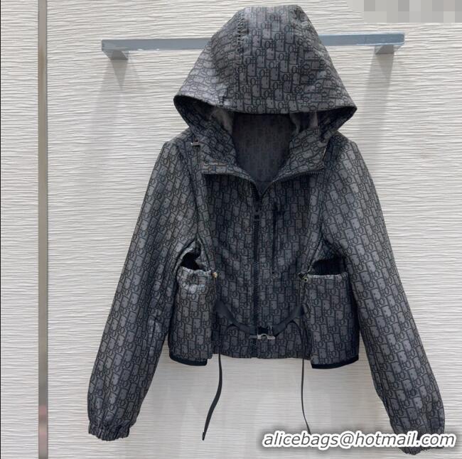 Top Grade Dior Oblique Short Jacket DR091902 Grey 2025