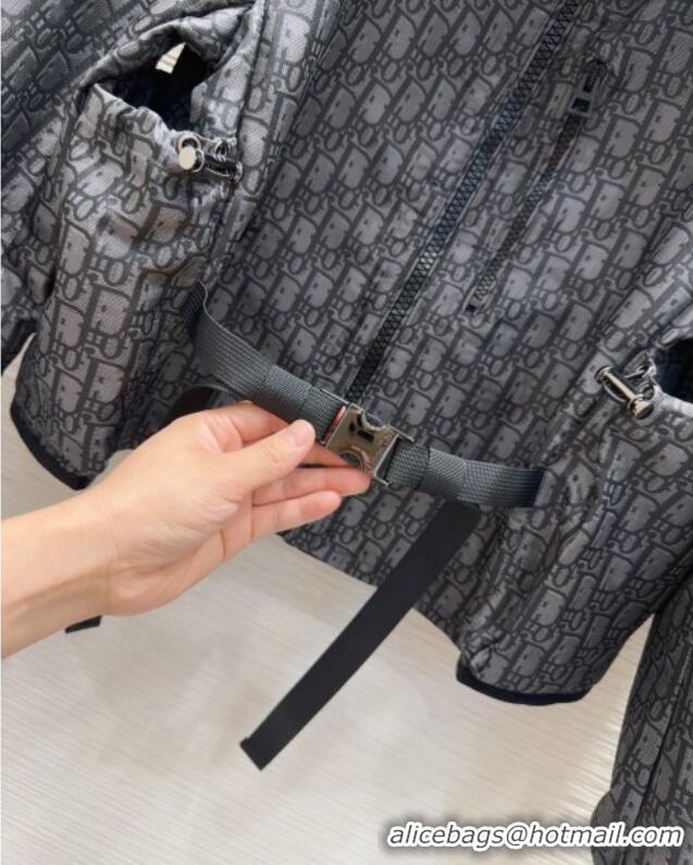 Top Grade Dior Oblique Short Jacket DR091902 Grey 2025