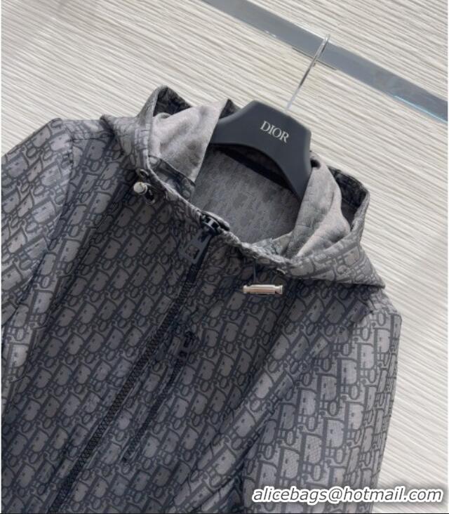 Top Grade Dior Oblique Short Jacket DR091902 Grey 2025