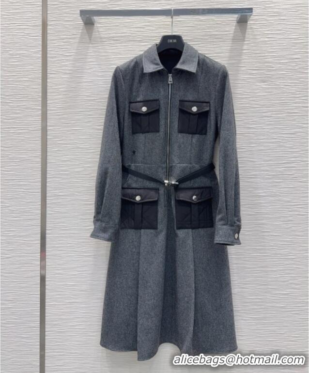 Buy Inexpensive Dior Wool Blend Coat with Pockets DR091916 Grey 2025