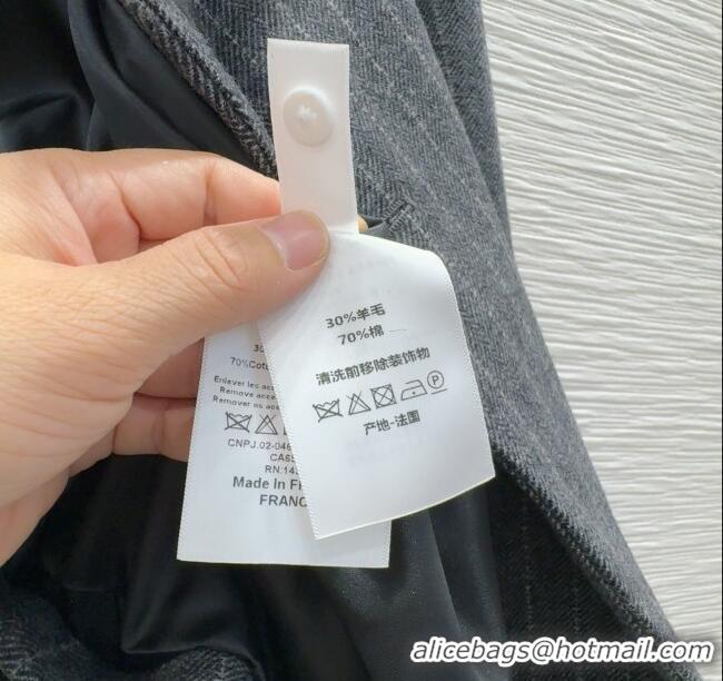 Super Quality Dior Wool Cotton Striped Jacket DR091921 Grey 2025