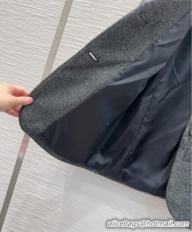 Luxury Cheap Dior Wool Blend Printed Jacket DR091948 Grey 2025