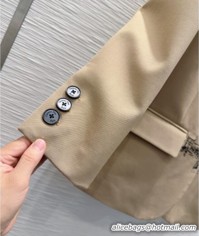 Super Quality Dior Wool Blend Printed Jacket DR091948 Beige 2025