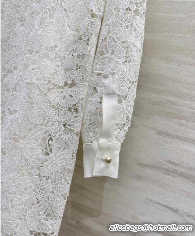 Top Grade Dior Lace Long Dress DR091974 White 2025