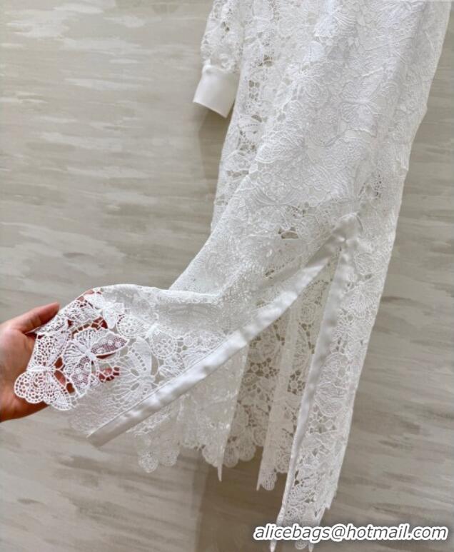 Top Grade Dior Lace Long Dress DR091974 White 2025