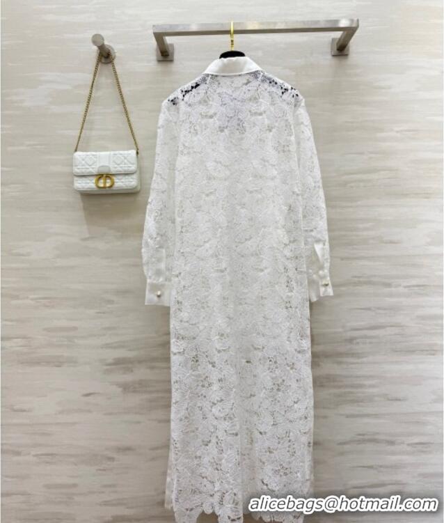 Top Grade Dior Lace Long Dress DR091974 White 2025