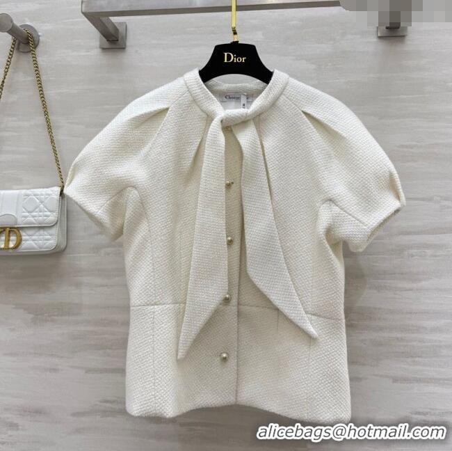 Best Price Dior Bow Top DR091975 White 2025