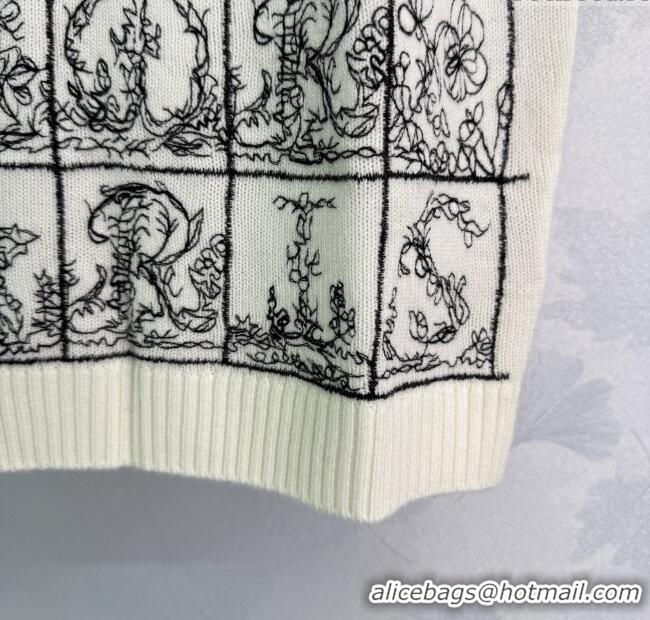 Shop Discount Dior Wool Silk Check Vest DR101402 White/Black 2025