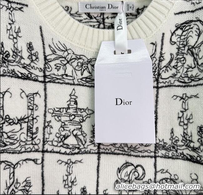 Shop Discount Dior Wool Silk Check Vest DR101402 White/Black 2025