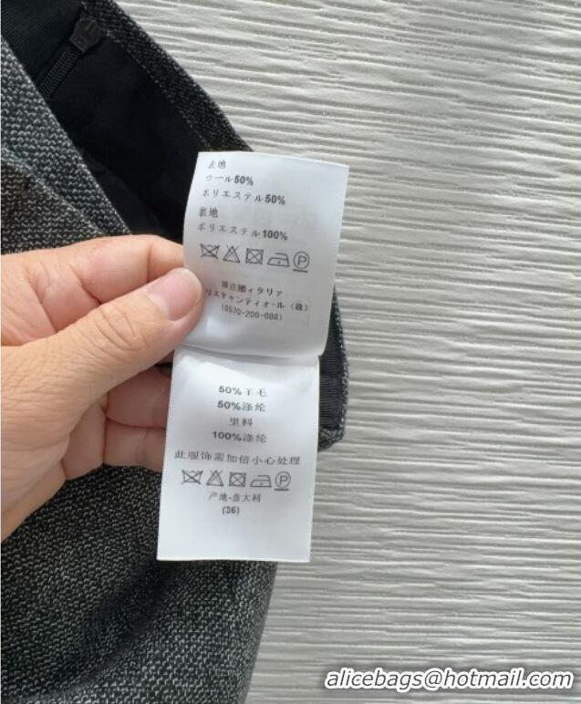 Big Discount Dior Wool Blend Skirt Fringes DR101403 Grey 2025