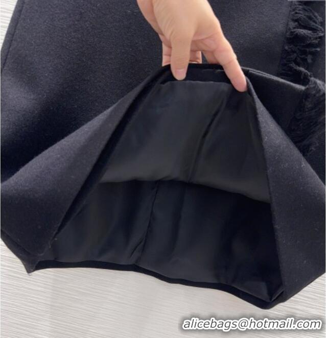 Grade Quality Dior Wool Blend Skirt Fringes DR101403 Black 2025