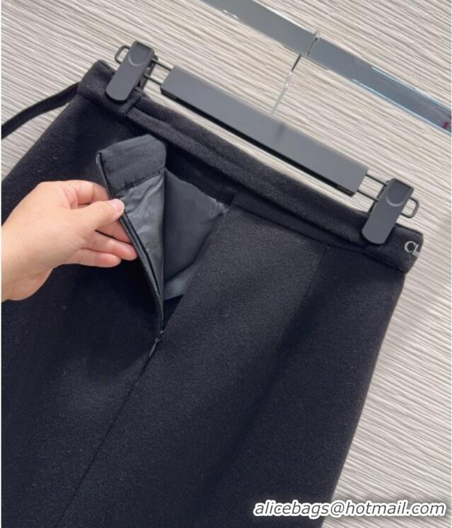 Grade Quality Dior Wool Blend Skirt Fringes DR101403 Black 2025