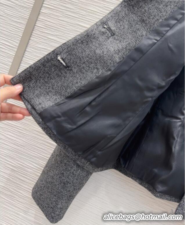 Luxury Discount Dior Wool Blend Jacket with Bow DR101403 Grey 2025