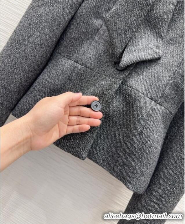 Luxury Discount Dior Wool Blend Jacket with Bow DR101403 Grey 2025