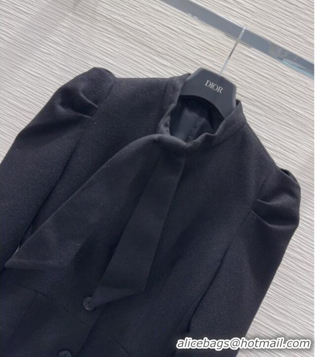 Best Product Dior Wool Blend Jacket with Bow DR101403 Black 2025