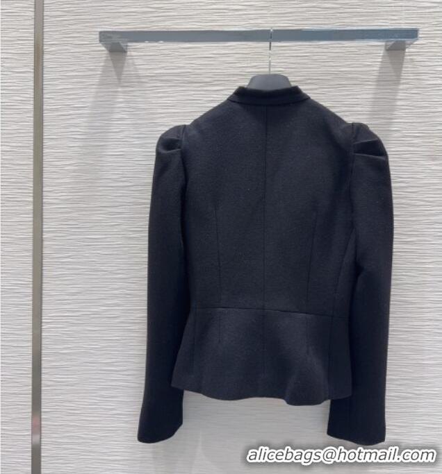 Best Product Dior Wool Blend Jacket with Bow DR101403 Black 2025