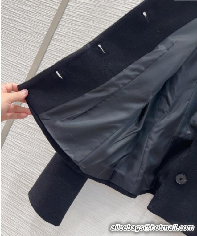 Best Product Dior Wool Blend Jacket with Bow DR101403 Black 2025