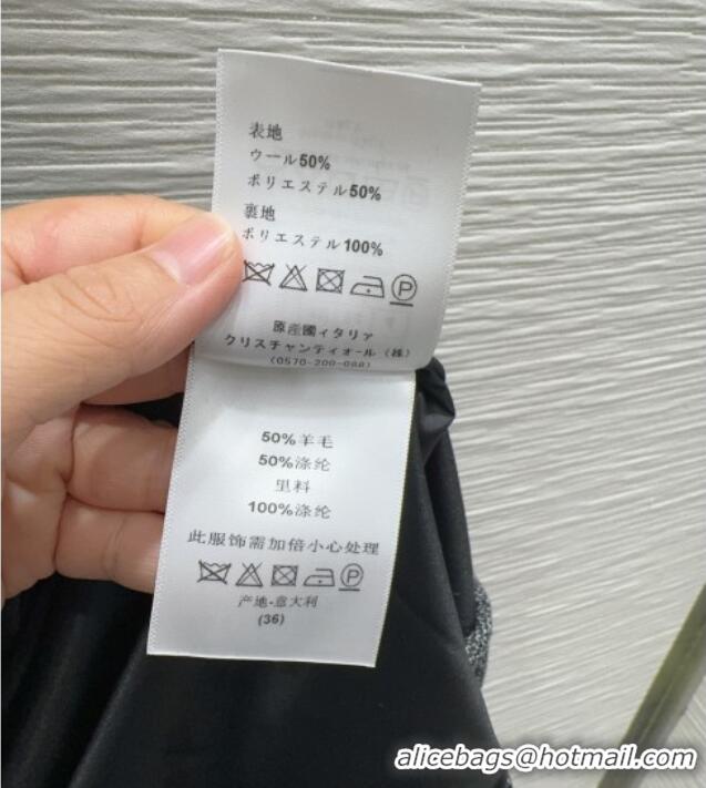 Big Discount Dior Wool Blend Dress with Bow DR101403 Grey 2025