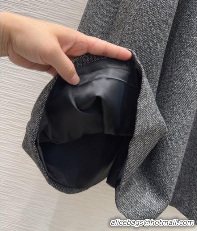 Big Discount Dior Wool Blend Dress with Bow DR101403 Grey 2025