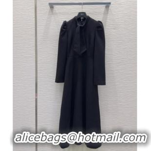 Good Taste Dior Wool Blend Dress with Bow DR101403 Black 2025