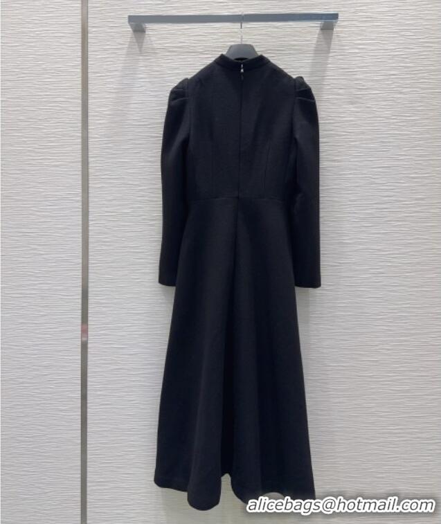 Good Taste Dior Wool Blend Dress with Bow DR101403 Black 2025